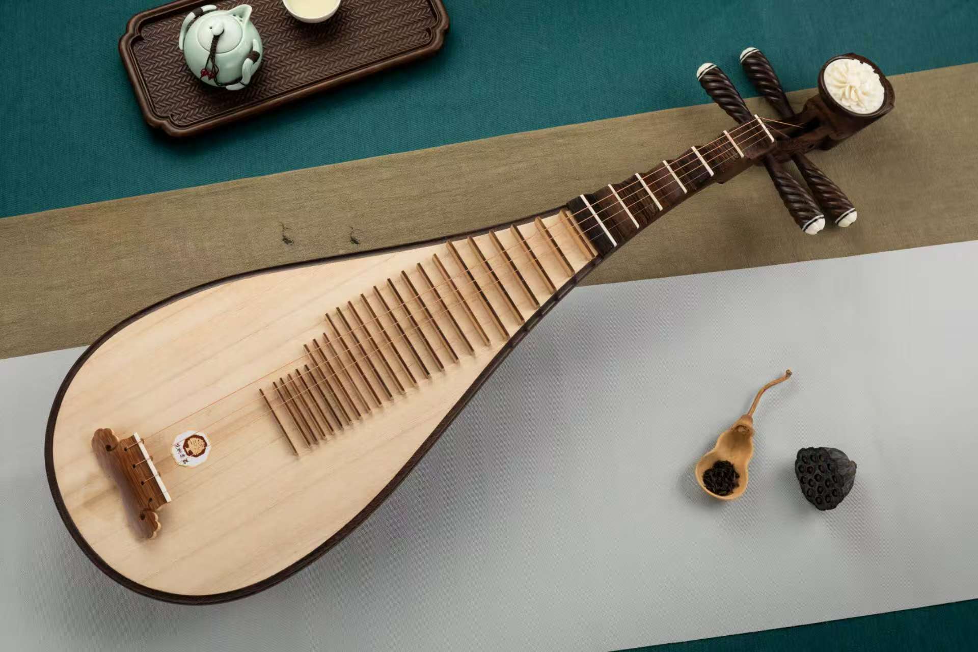 鸡翅木琵琶Wenge Pipa with Rosewood Frets – Zen Tones Asian Musical