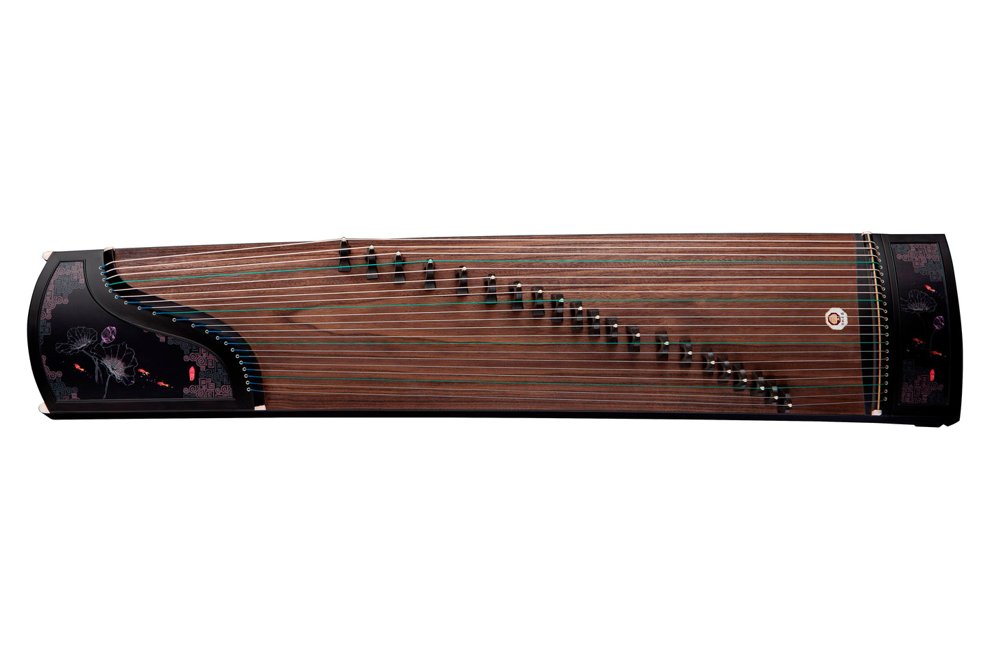 鯉魚戲荷 'Koi Playing Among the Lotus' Basic Beginner's Guzheng with Lacquer Painting on Ebony 黑檀木彩绘基础系列古筝