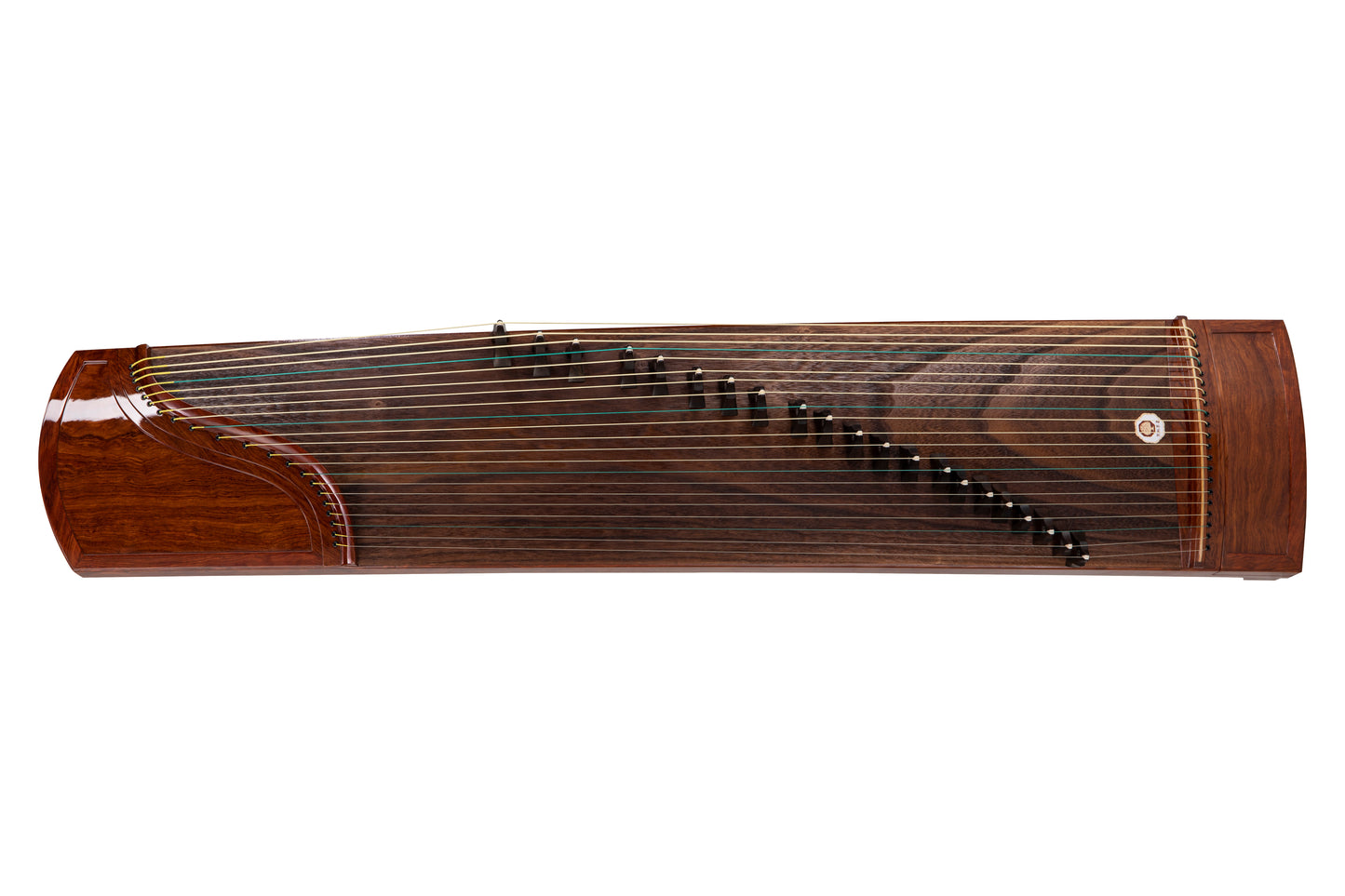 素韻 'Pure Charm' Hand-Carved Hollowed-Out Guzheng with Piano Lacquer Finishing on Kevazingo 高山巴花钢琴烤漆亮面挖筝