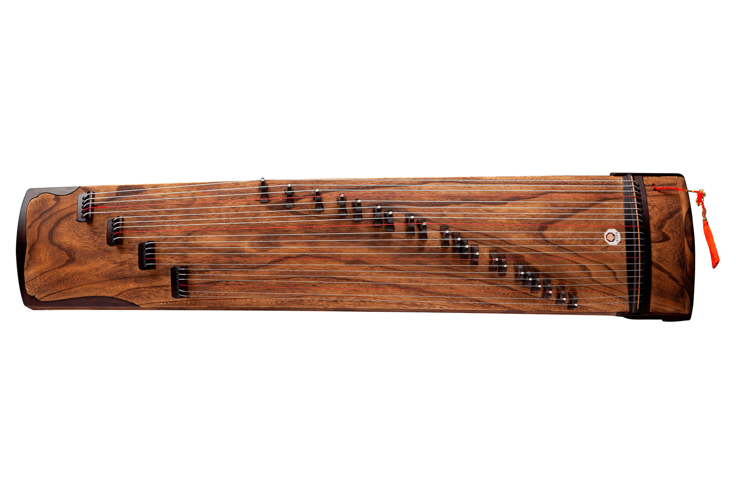 夢回唐朝 'Dreaming of the Tang Dynasty' Hand-Carved Hollowed-Out Guzheng with Decorative Teak and Ebony 金丝柚木黑檀木挖筝