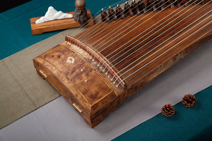 朝顏 'Morning Glory' Collector's Grade Guzheng with Wood and Mother of Pearl Inlay on Burmese Teak 金丝柚木木皮彩贝镶嵌工艺收藏级古筝