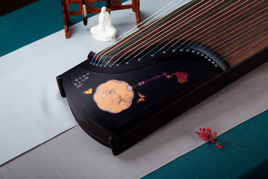 韶華 'The Beauty of Spring' Concert Grade Guzheng with Painted Embossing on Cocobolo 酸枝木彩绘浮雕演奏级古筝