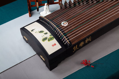 清雅 'Simple Grace' Basic Beginner's Guzheng with Lacquer Painting on Ebony 黑檀木彩绘基础系列古筝