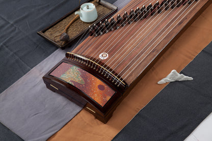 碧落雲鶴 'Crane Flying into the Sunset' Collector's Grade Guzheng with Piano Lacquer Finishing on Indian Rosewood 阔叶黄檀钢琴烤漆亮面收藏级古筝