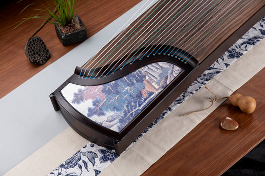 清平樂 'Serene Melodies' Professional Collection Guzheng with Hand-Painted Ink Painting on Cocobolo 酸枝木国画精品系列古筝