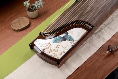 婉瑜 'Ginko Leaves' Collector's Grade Guzheng with Piano Lacquer Finishing on Indian Rosewood 阔叶黄檀钢琴烤漆亮面收藏级古筝