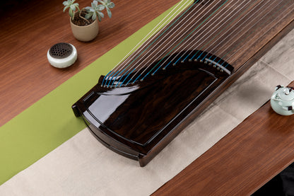 素音·薄 'Plain Ziricote - Thin' Collector's Grade Guzheng with Piano Lacquer Finishing on Ziricote 黑柿木钢琴烤漆亮面收藏级古筝