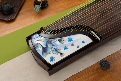 木蘭 'Magnolia' Collector's Grade Guzheng with Cloisonné Enamel and Piano Lacquer Finishing on Indian Rosewood 阔叶黄檀掐丝珐琅钢琴烤漆亮面收藏级古筝