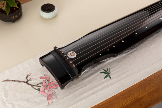 乌木黑色仲尼古琴 Black Zhongni-Style Chinese Fir Guqin with Ebony Bridge