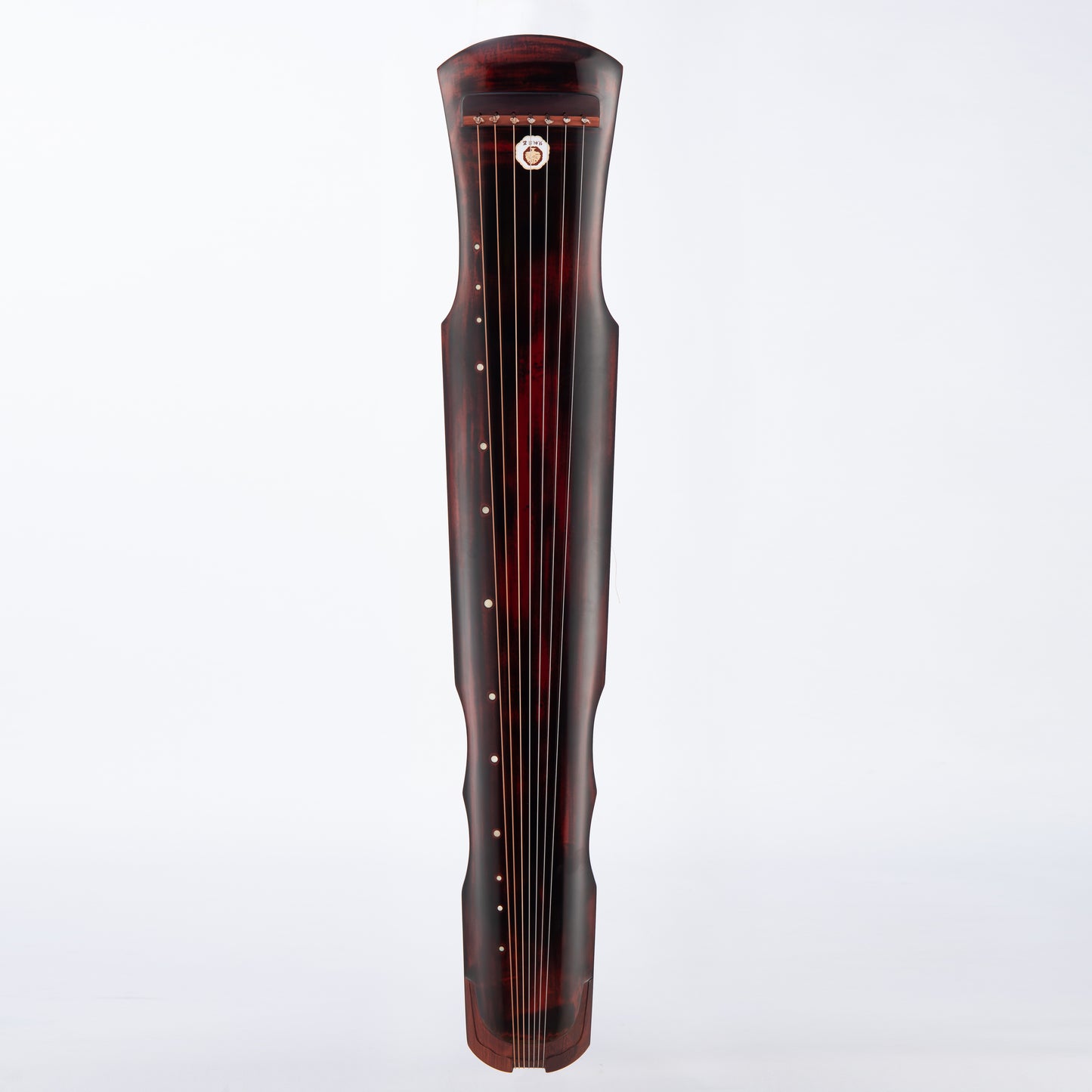 紫檀黑红伏羲古琴 Red-Tinted Dark-Colored Fuxi-Style Premium Chinese Fir Guqin with Red Sandalwood Bridge