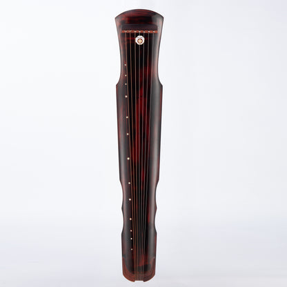 紫檀黑红伏羲古琴 Red-Tinted Dark-Colored Fuxi-Style Premium Chinese Fir Guqin with Red Sandalwood Bridge