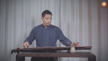 紫檀黑红仲尼古琴 Red-Tinted Dark-Colored Zhongni-Style Premium Chinese Fir Guqin with Red Sandalwood Bridge